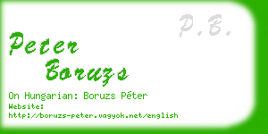 peter boruzs business card