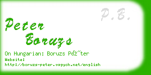 peter boruzs business card